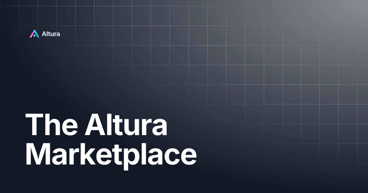 The Altura Marketplace | Altura Documentation