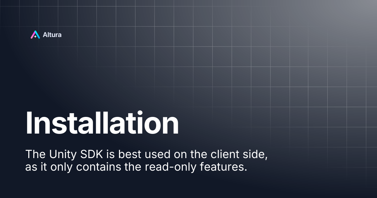 Installation | Altura Documentation